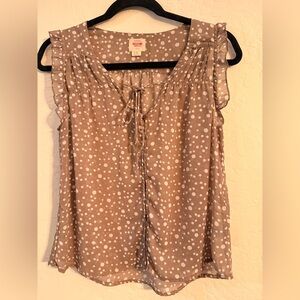 Mossimo Supply Co. Brown Polka Dot Blouse